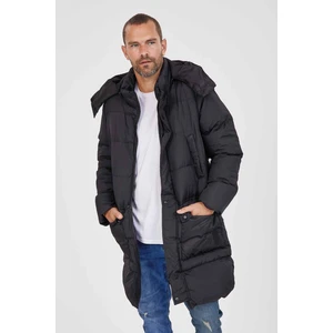 Erkek Kapşonlu Şişme Parka K217 Siyah