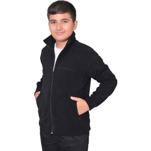 Yakamor kışlık Kalın Siyah Erkek Çocuk Polar Montu
