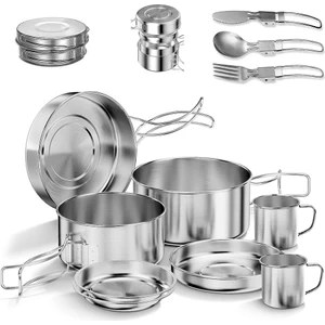 Gui xulian Kamp Tencere Seti, Paslanmaz Çelik Kamp Tencere, Taşınabilir Açık Sofra Seti, Katlanabilir Ve Istiflenebilir Tencere Seti (Yurt Dışından)