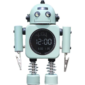 Gui xulian Sessiz Dijital Ekran Metal Robot Çalar Saat, Akıllı Öğrenci, Erkek, Kadın Ve Çocuk Yatak Odası Çalar Saat (Yurt Dışından)