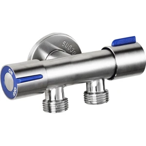 Gui xulian G1/2 X 1/2 304 Paslanmaz Çelik Iki Üç Yollu Açılı Vana, Çift Saplı Çift Kontrol Tek Soğuk Çok Fonksiyonlu Musluk (Yurt Dışından)