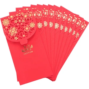 Gui xulian 10 Adet Çin Kırmızı Zarflar Şanslı Para Zarfları Düğün Yeni Yıl Düğün Için Kırmızı Paket (7x3.4 In) (Yurt Dışından)