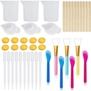 Gui xulian 43pcs Reçine Karıştırma Alet Seti - Epoksi Reçine Silikon Karıştırma Bardakları, Silikon Fırçalar, Pipetler Için Silikon Ölçüm Bardakları, (Yurt Dışından)