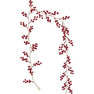 Gui xulian Noel Kırmızı Berry Çelenk, Yapay Bordo Kırmızı Pip Berry Iç Mekan Dış Dekorasyon Için Yapay Berry Çelenk (Yurt Dışından)