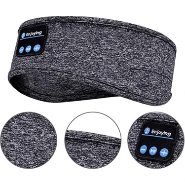 Jiangmeng Bandana Bluetooth Kablosuz Müzik Spor Bandı Dahili Uyku Müziği Göz Maskesi (Yurt