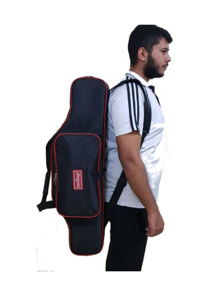 Siyah 145CM 4 Gözlü Lüx Olta Çantası