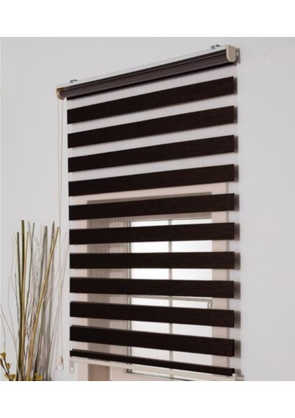Modern Soft Bambu Zebra Perde Alüminyum Kasalı Yüksek Kaliteli - Acı Kahve modelleri