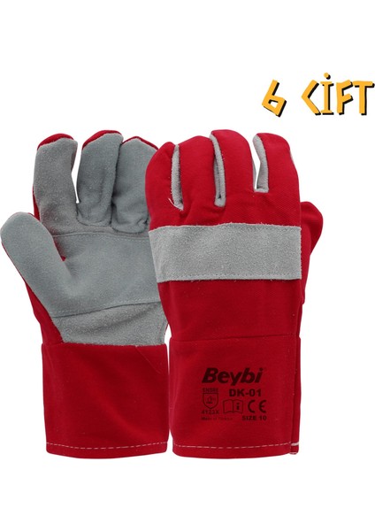 Koton Montaj Eldiveni Dk-01 No: 10 Kırmızı - 6 Çift fiyatları