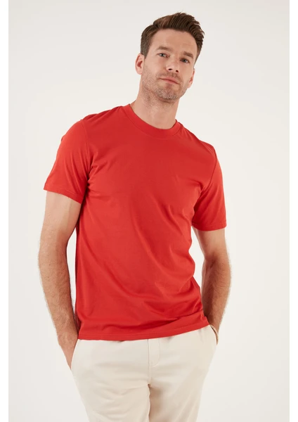 Pamuklu Regular Fit Bisiklet Yaka Basic T Shirt Erkek T Shirt 59020201