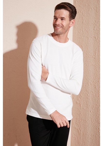 Pamuklu Bisiklet Yaka Regular Fit Sweat Erkek Sweat 5905406
