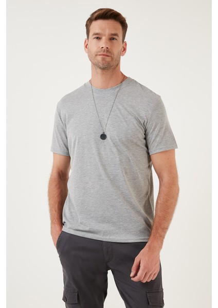 Pamuklu Regular Fit Bisiklet Yaka Basic T Shirt Erkek T Shirt 59020201