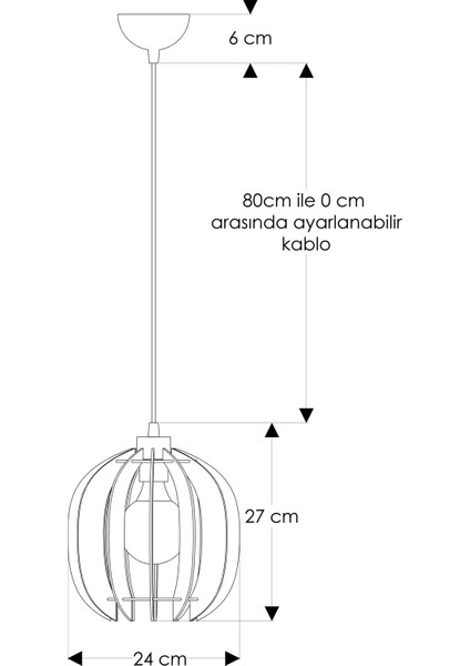 Siyah Modern Tasarım Sarkıt Avize