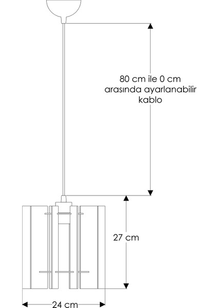 Siyah Modern Tasarım Sarkıt Avize