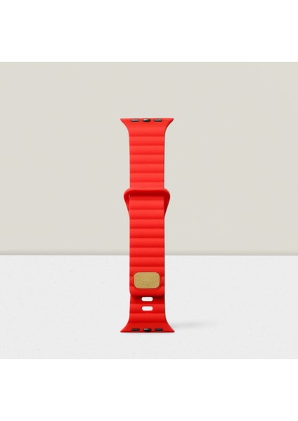 Apple Watch Uyumlu 42MM 44MM 45MM 49MM 1/2/3/4/5/6/se/7/8/ultra Akıllı Saat Silikon Kordon ve Kayışı Kırmızı