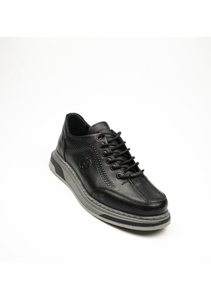 2007 Siyah Deri Erkek Günlük Ayakkabı