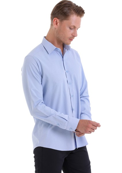 Mavi D. Slim Fit Desenli Pamuklu Slim Yaka Uzun Kollu Spor Gömlek modelleri