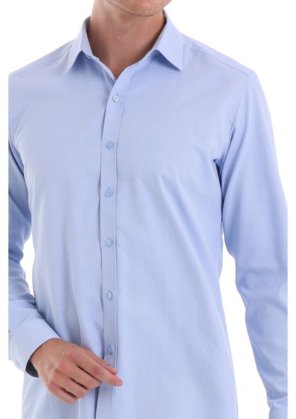 Mavi D. Slim Fit Desenli Pamuklu Slim Yaka Uzun Kollu Spor Gömlek fırsatları