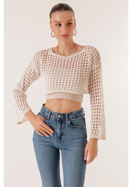 Delikli Crop Kazak fiyatları