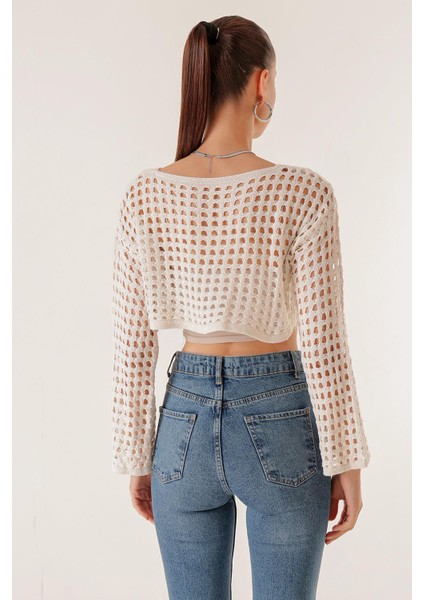 Delikli Crop Kazak fırsatları