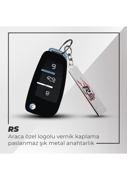 Rs Uyumlu 3D Metal Paslanmaz Metal Araç Otomotiv Anahtarlığı