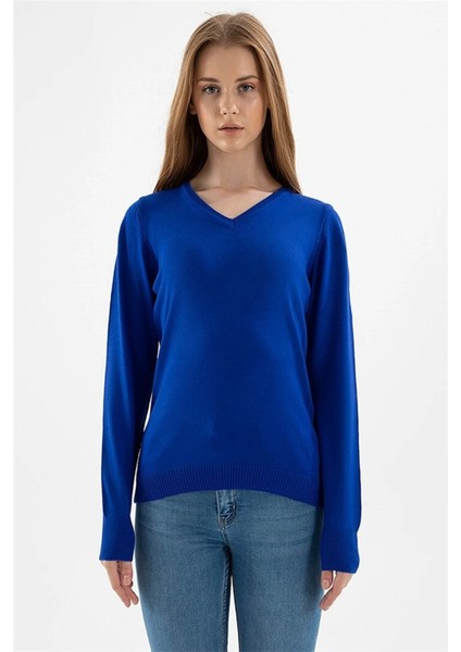 Kadın Kazak Saks 23K0244K1