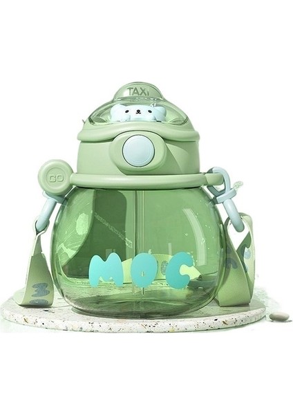 Yüksek Değerli Büyük Göbek Plastik Bardak Sevimli Net Kırmızı Çocuk Su Bardağı Öğrenci Taşınabilir Messenger Hasır Bardak (Yurt Dışından)