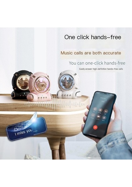 Bluetooth Küçük Hoparlör Astronot Uzay Miyav Ev Taşınabilir Masaüstü Dekorasyon Küçük Gece Lambası Gelgit Hediye Kartı Küçük Stereo (Yurt Dışından) modelleri