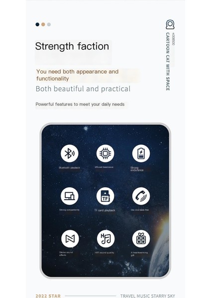 Bluetooth Küçük Hoparlör Astronot Uzay Miyav Ev Taşınabilir Masaüstü Dekorasyon Küçük Gece Lambası Gelgit Hediye Kartı Küçük Stereo (Yurt Dışından) fırsatları