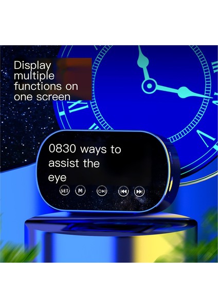 Çok Fonksiyonlu Kablosuz Bluetooth Hoparlör Ayna Mini Saat (Yurt Dışından)