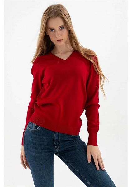Kadın Kazak Bordo 23K0244K1