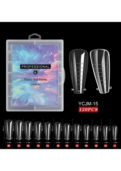 120' li Coffin Poly Gel Tips Kalıp Form