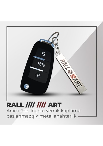 Rall Art Uyumlu 3D Metal Paslanmaz Metal Araç Otomotiv Anahtarlığı