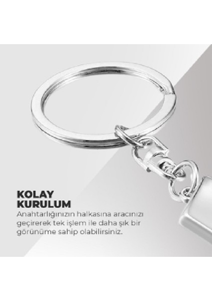 Rall Art Uyumlu 3D Metal Paslanmaz Metal Araç Otomotiv Anahtarlığı