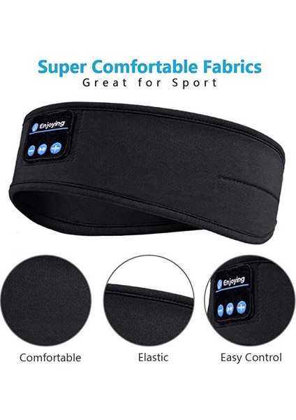 Bandana Bluetooth Kablosuz Müzik Spor Bandı Dahili Uyku Müziği Göz Maskesi (Yurt Dışından)
