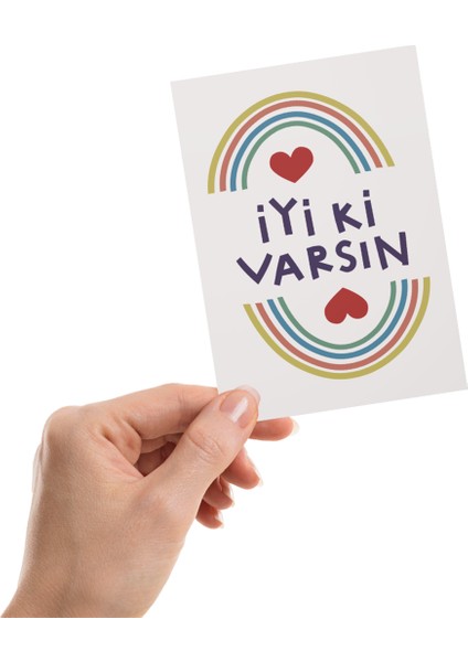 Tabby Design Iyi Ki Varsın Motto Kartı / Kartpostal