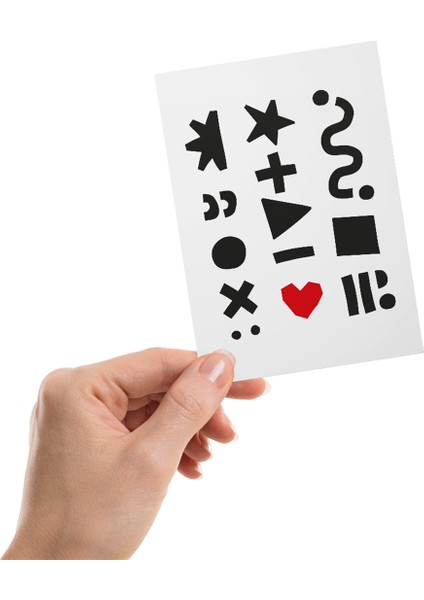 Geometrik Şekiller Motto Kartı / Kartpostal