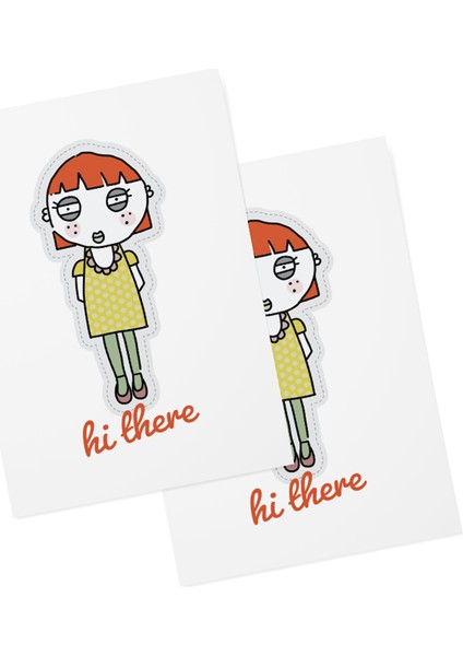 Kız Illustrasyon Motto Kartı / Kartpostal fiyatları