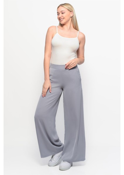 Klasik Bol Paça Cesika Pantolon Gri modelleri