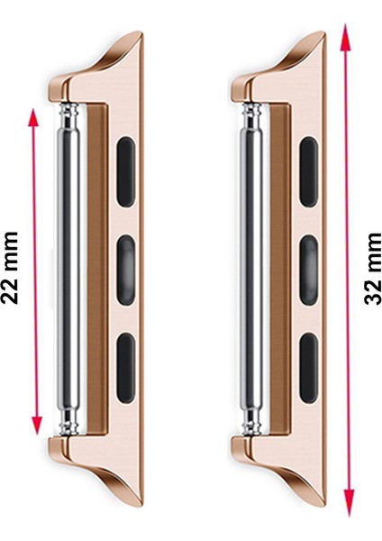 Apple Watch Uyumlu 38 40 41 mm Metal Kordon Tokası Kayış Adaptörü Pimli 22MM