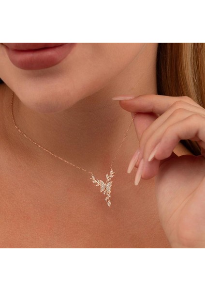 Dal Figürlü Kelebek Gümüş Kolye fiyatları