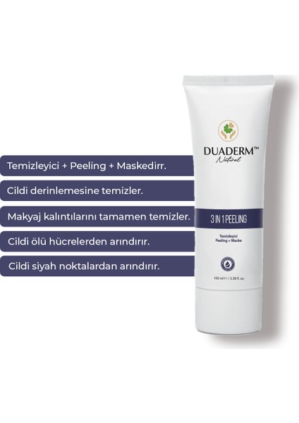 Onarıcı ve Sıkılaştırıcı 3in1 Cilt Temizleyici Peeling Maske 100ML