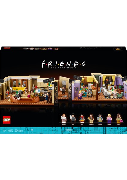 LEGO® Friends Daireleri 10292- Yetişkinler İçin Ünlü Televizyon Dizisi Friends Mini Figürleri İçeren Koleksiyonluk ve Sergilenebilir Yaratıcı Model Yapım Seti (2048 Parça)