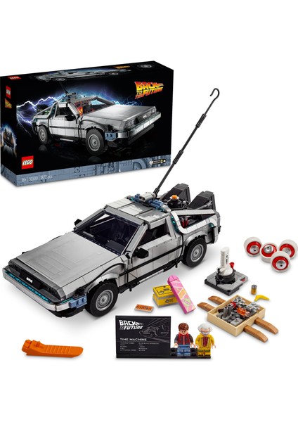 LEGO® Geleceğe Dönüş Zaman Makinesi 10300 - Back To The Future Hayranı Yetişkinler için Koleksiyonluk ve Sergilenebilir Yaratıcı Model Yapım Seti (1872 Parça)