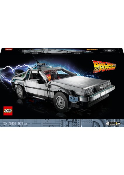 LEGO® Geleceğe Dönüş Zaman Makinesi 10300 - Back To The Future Hayranı Yetişkinler için Koleksiyonluk ve Sergilenebilir Yaratıcı Model Yapım Seti (1872 Parça)