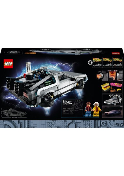 LEGO® Geleceğe Dönüş Zaman Makinesi 10300 - Back To The Future Hayranı Yetişkinler için Koleksiyonluk ve Sergilenebilir Yaratıcı Model Yapım Seti (1872 Parça)