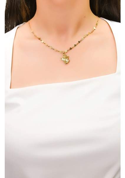 Kalpli Melek Kolye 14 Ayar A055413