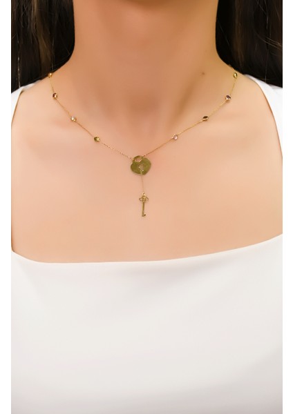 Kalp Anahtar Kolye 14 Ayar A043705