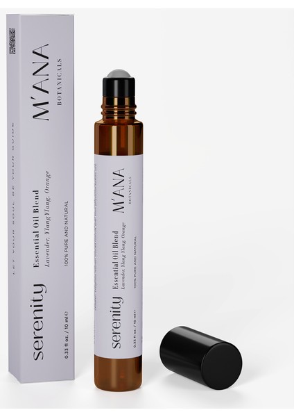 Serenity %100 Saf ve Doğal Lavanta Yağı, Ylang Ylang Yağı ve Portakal Esansiyel Yağ Karışımı Roll On