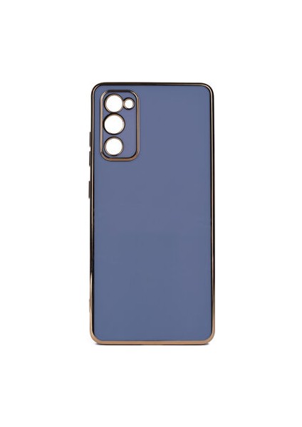 Samsung Galaxy A03S Parlak Yapılı ve Kenarları Altın Görünümlü Şık Bark Premium Silikon Kılıf