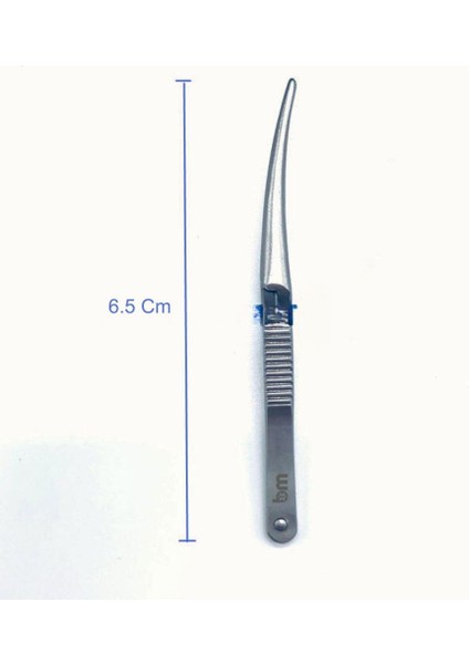 Biemer Bulldog Arteriyen Venöz Sıkma Klipsi Eğri Uçlu 6.5 cm Mikroklemp Hemostatik Anastomoz Klemp